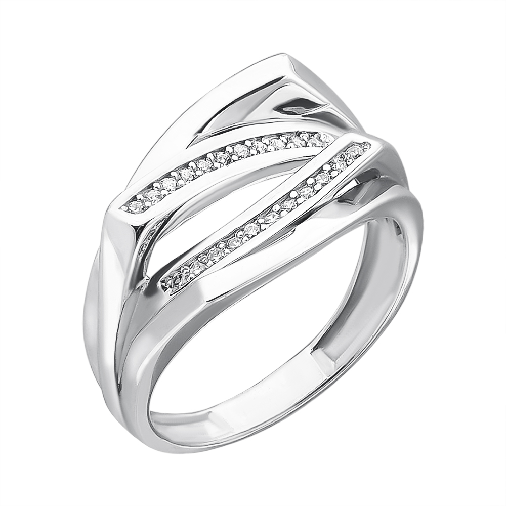 

Серебряное кольцо с фианитами 000126575 17 размера
