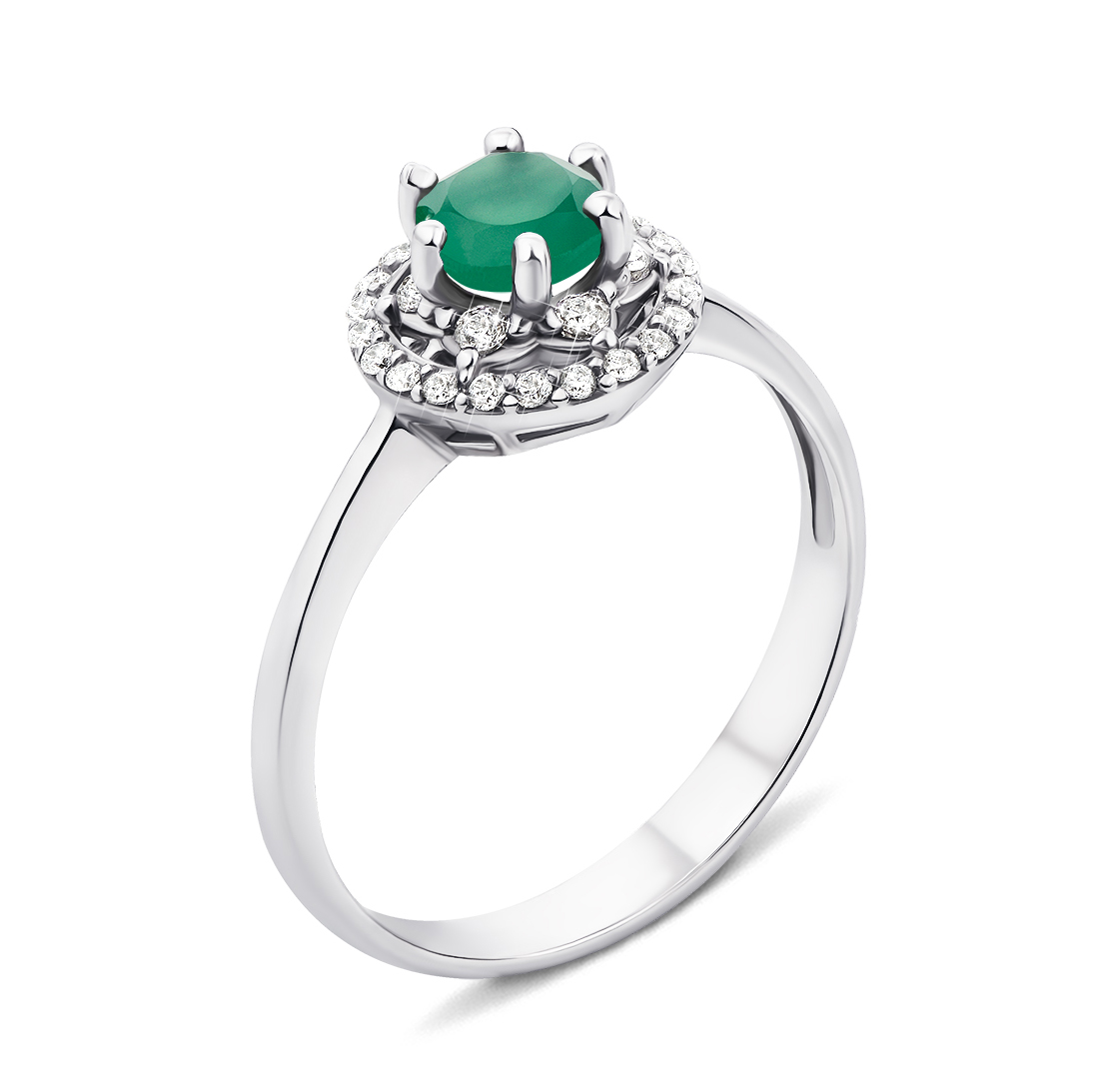 

Серебряное кольцо с агатом и фианитами 000133183 15.5 размера