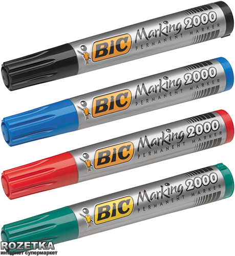 

Набор маркеров перманентных 4 шт BIC 2000 ECO 1.7 мм Цветной (3086120120047)