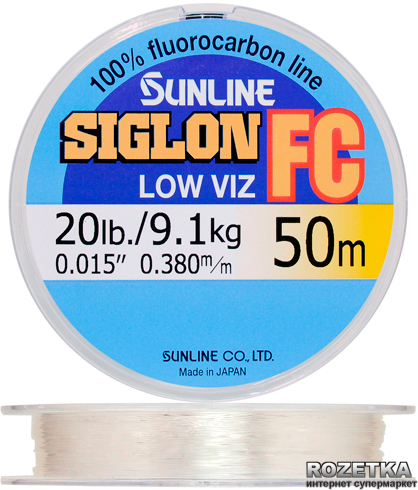 

Леска Sunline SIG-FC 50 м 0.38 мм 9.1 кг Поводковая (16580144)