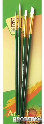 

Набор синтетических кистей KOLOS 7067 4 шт (4823064904758)