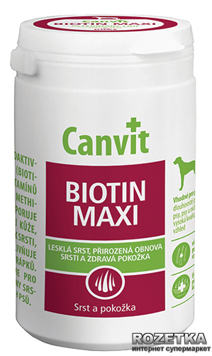 Акція на Витаминно-минеральный комплекс Canvit Biotin Maxi для собак таблетки 166 шт (can50716) від Rozetka UA