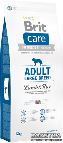 

Сухой корм для взрослых собак крупных пород Brit Care Adult Large Breed Lamb & Rice 12 кг