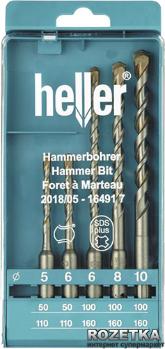 

Набір бурів Heller Bionic по бетону 5/6х110 мм 6/8/10х160 мм 5 шт