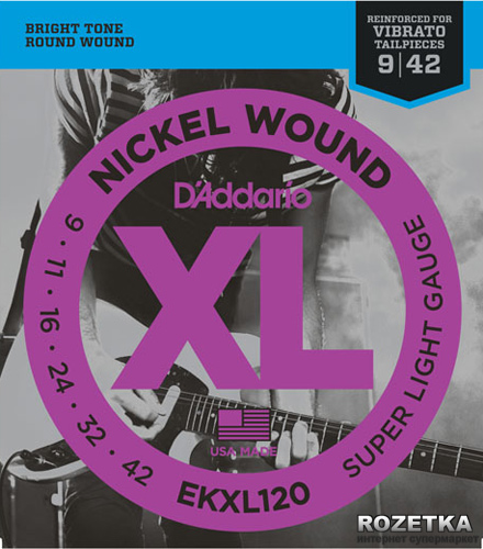 

D'Addario EKXL120 XL Nickel Wound Reinforced Super Light (9-42)