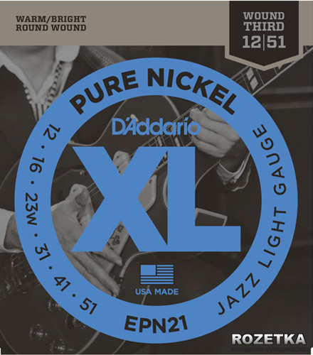 

D'Addario EPN21 XL Pure Nickel Jazz Light (12-51)