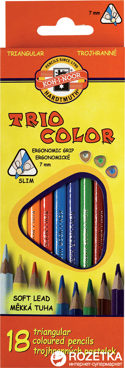 

Карандаши цветные Koh-i-Noor Triocolor 18 цветов (3133)