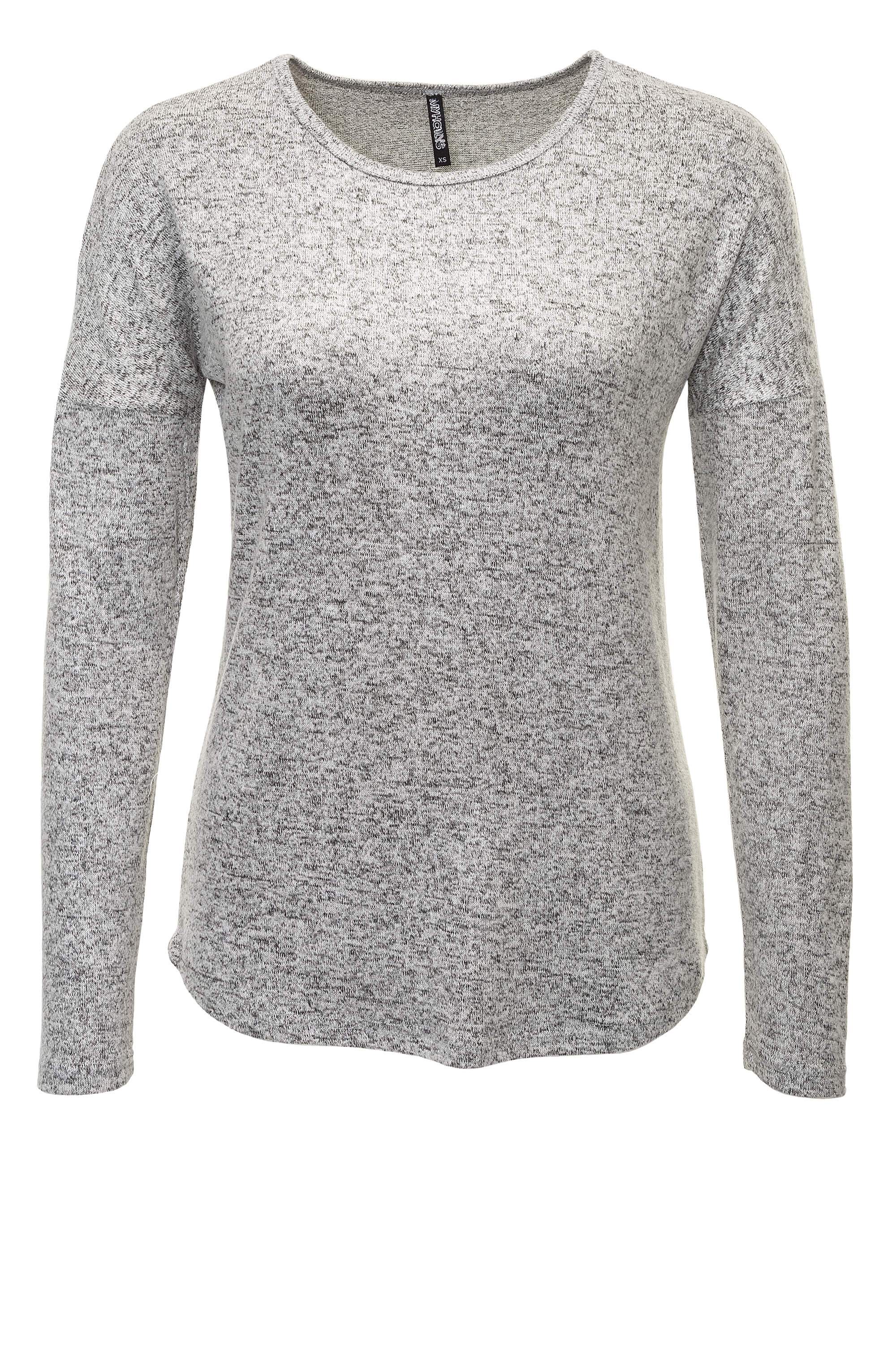 

Лонгслив Hailys Light Grey Marl L светло-серый