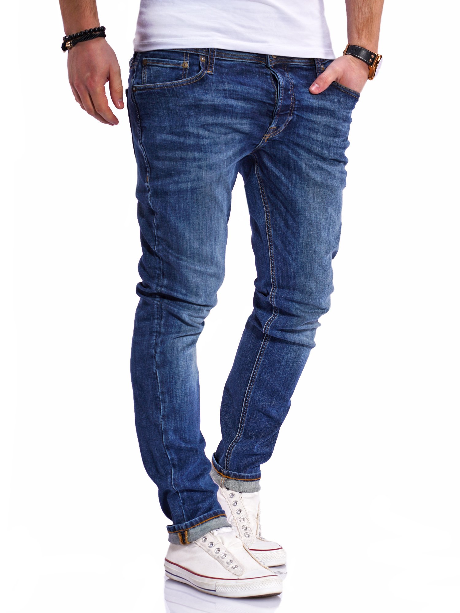 

Джинсы Jack & Jones Slim Fit Dark Blue Denim - темно-синий, Джинсы Jack & Jones Slim Fit Dark Blue Denim 32-30 темно-синий