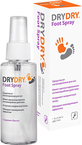 Акция на Спрей-дезодорант для ног Dry Dry Foot Spray Драй Драй Фут Спрей 100 мл (7350061291064) от Rozetka UA