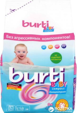

Стиральный порошок для детского белья Burti Baby Compact 0.9 кг