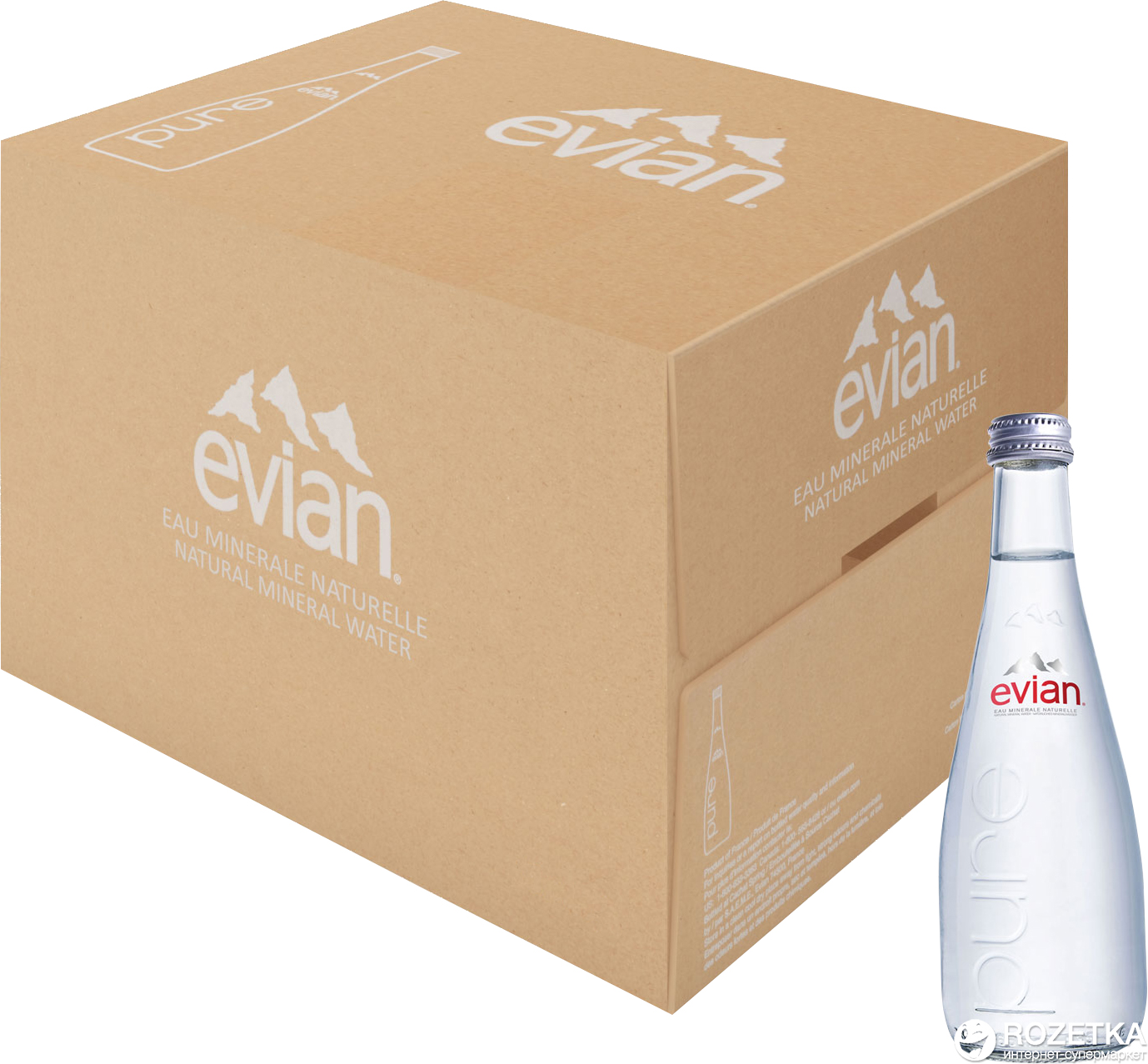 Акция на Упаковка минеральной негазированной воды Evian 0.33 л х 20 бутылок (3068320103631_3068320103723) от Rozetka UA