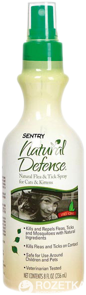 

Спрей Sentry Natural Defense от блох и клещей для кошек 236 мл