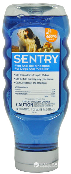 

Шампунь для собак Sentry Tropical Breeze от блох и клещей 532 мл