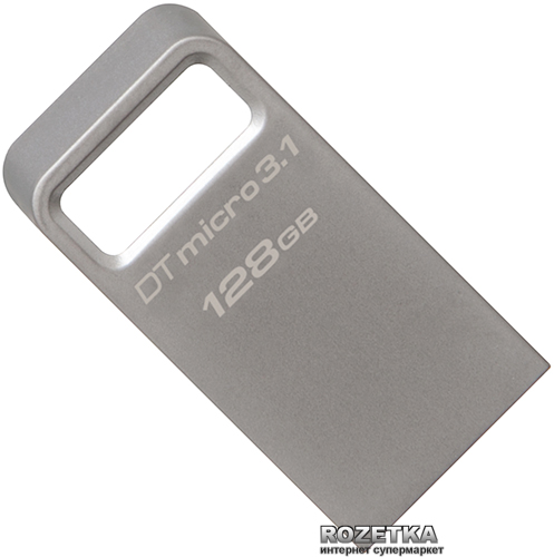 Акція на Kingston DT Micro 3.1 128GB Metal Silver USB 3.1 (DTMC3/128GB) від Rozetka UA