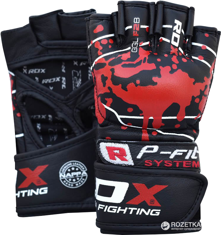 

Перчатки MMA RDX Blood XL Черно-красные (801_10311)