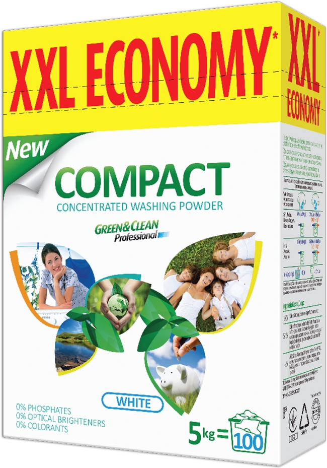 

Стиральный порошок Green&Clean Professional Compact для белой одежды 5 кг