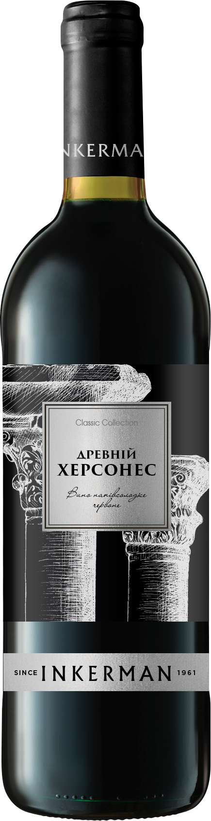 Вино Inkerman Древний Херсонес красное полусладкое 0.75 л 9-12% ...