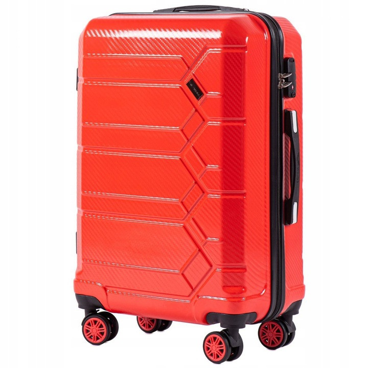 

Большой пластиковый чемодан на 4 колесах Wings PC185 L (красный / blood red)