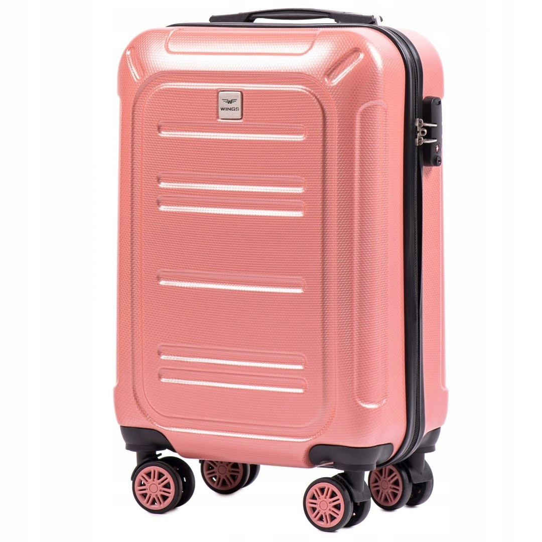 

Большой пластиковый чемодан на 4 колесах WINGS PC175 L ( розовый / pink)