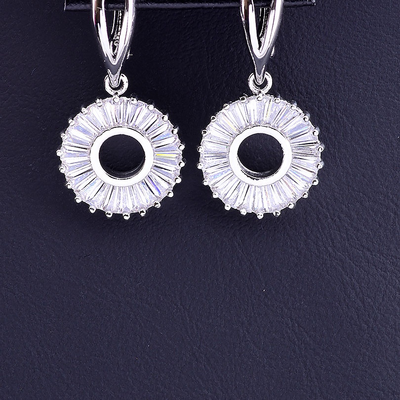 

Серьги 'FJ' Фианит (родий) 045286