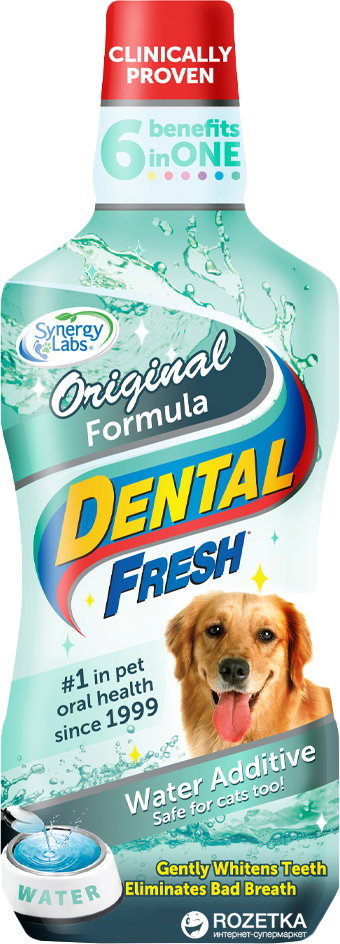 

Жидкость SynergyLabs Dental Fresh от зубного налета и запаха из пасти для собак и кошек 3.79 л