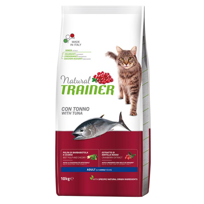 Акція на Сухой корм для взрослых кошек от 1 года Trainer Natural Super Premium Adult with Tuna 10 кг (8059149246994) від Rozetka UA