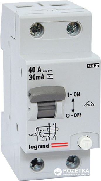

ПЗВ (УЗО) Legrand AC 40 A 2P 30 mA