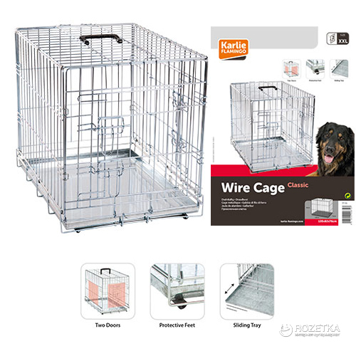 

Клетка для собак Karlie Flamingo Wire Cage двухдверная XX Large 120х76х82 см (541524 5006703)