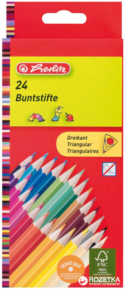 

Карандаши цветные Herlitz Triangular 24 цвета (10412039)