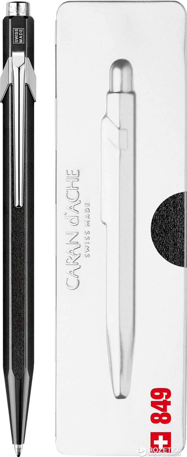 

Ручка шариковая Caran d'Ache 849 Metal-X Синяя 0.7 мм Черный корпус в подарочном футляре (7630002328692)