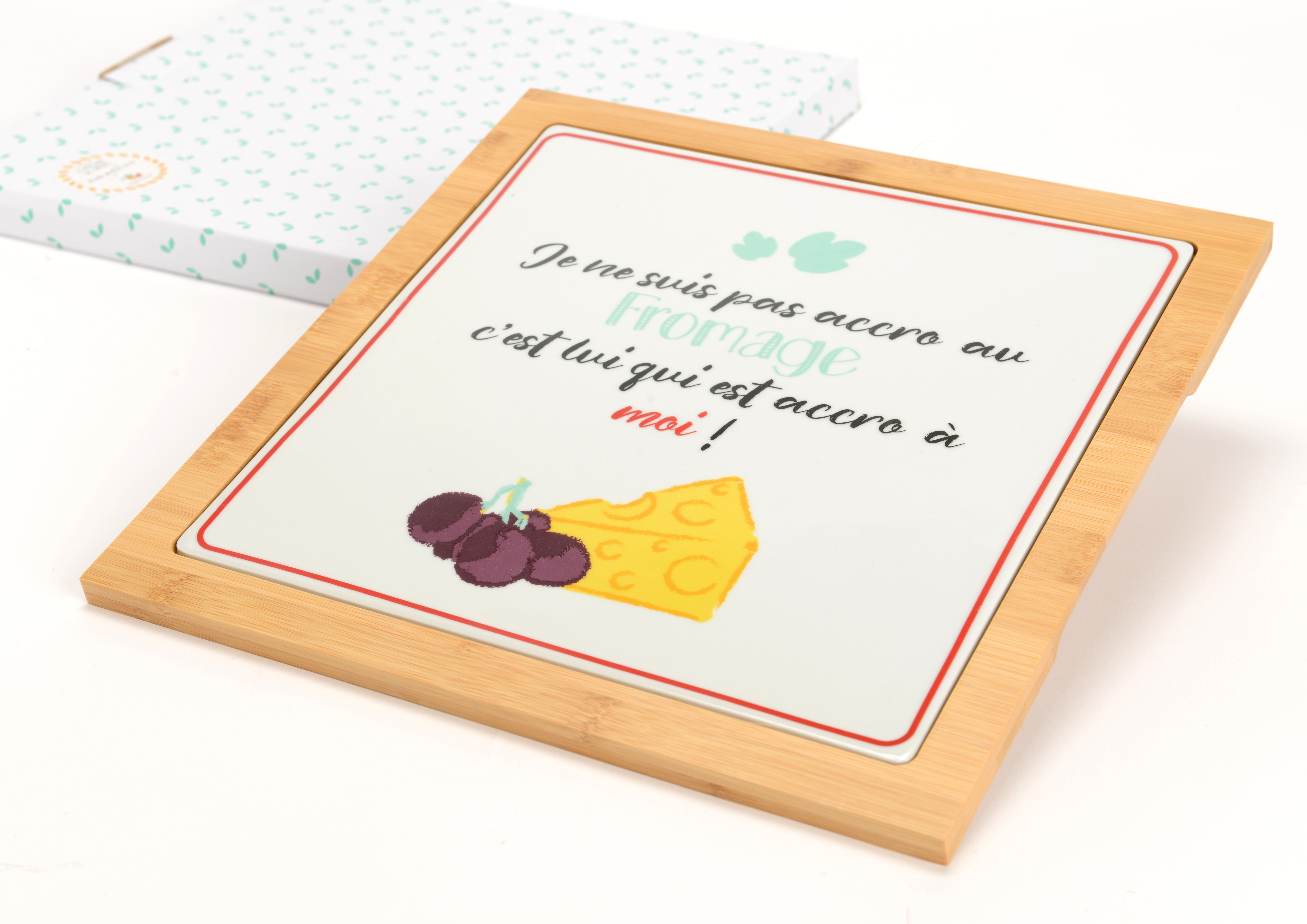 

Доска сервировочная AMADEUS деревянная с керамической вставкой 27х27 см Франция