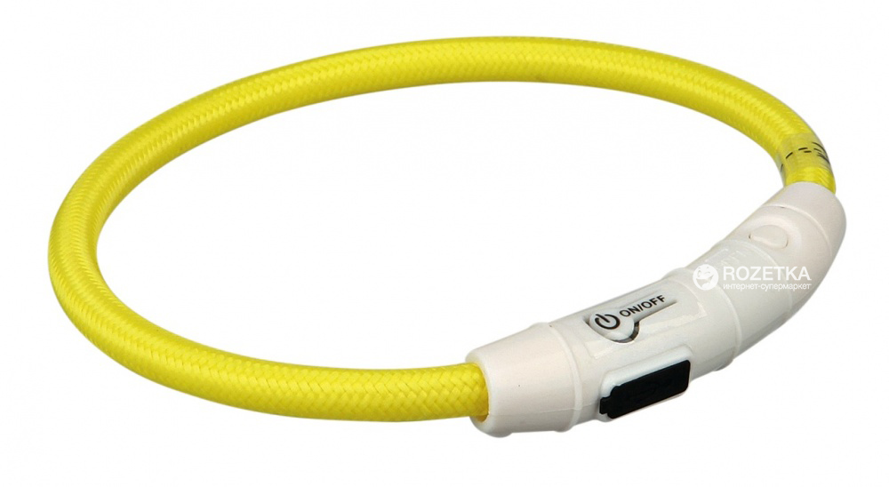 

Ошейник Trixie 12691 светящийся с USB M-L 45 см 7 мм Желтый (4053032126916)
