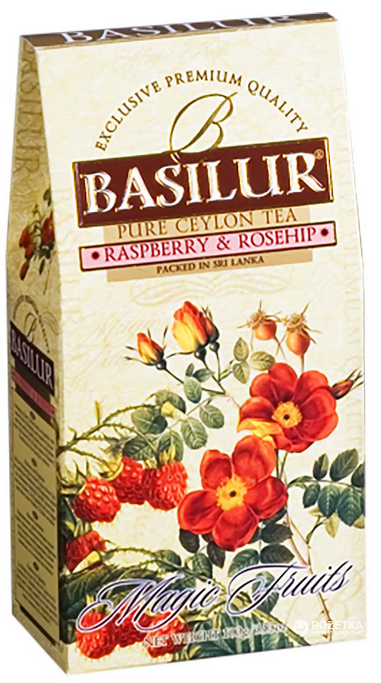 Чай черный рассыпной Basilur Magic Fruits Малина и шиповник 100 г ...