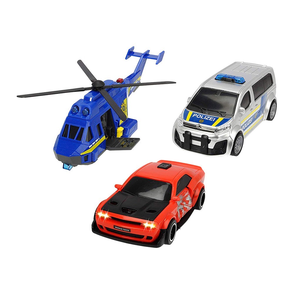 

Игровой набор Dickie Toys Полицейская погоня с 2 машинами и вертолетом (3715011)