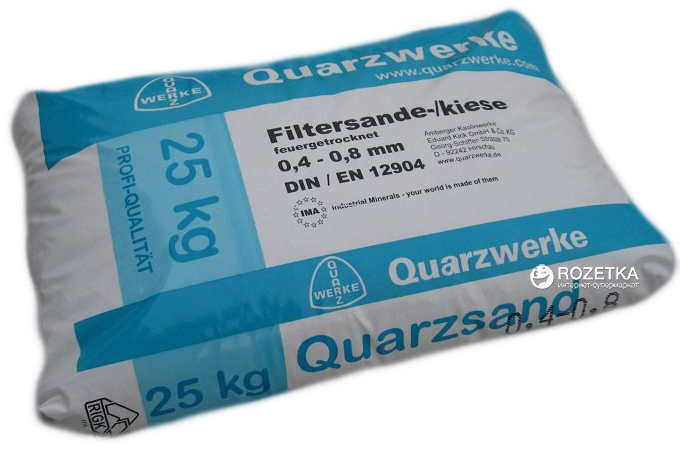 

Кварцевый песок для бассейна Quarzwerke 0.71 - 1.25 мм 25 кг
