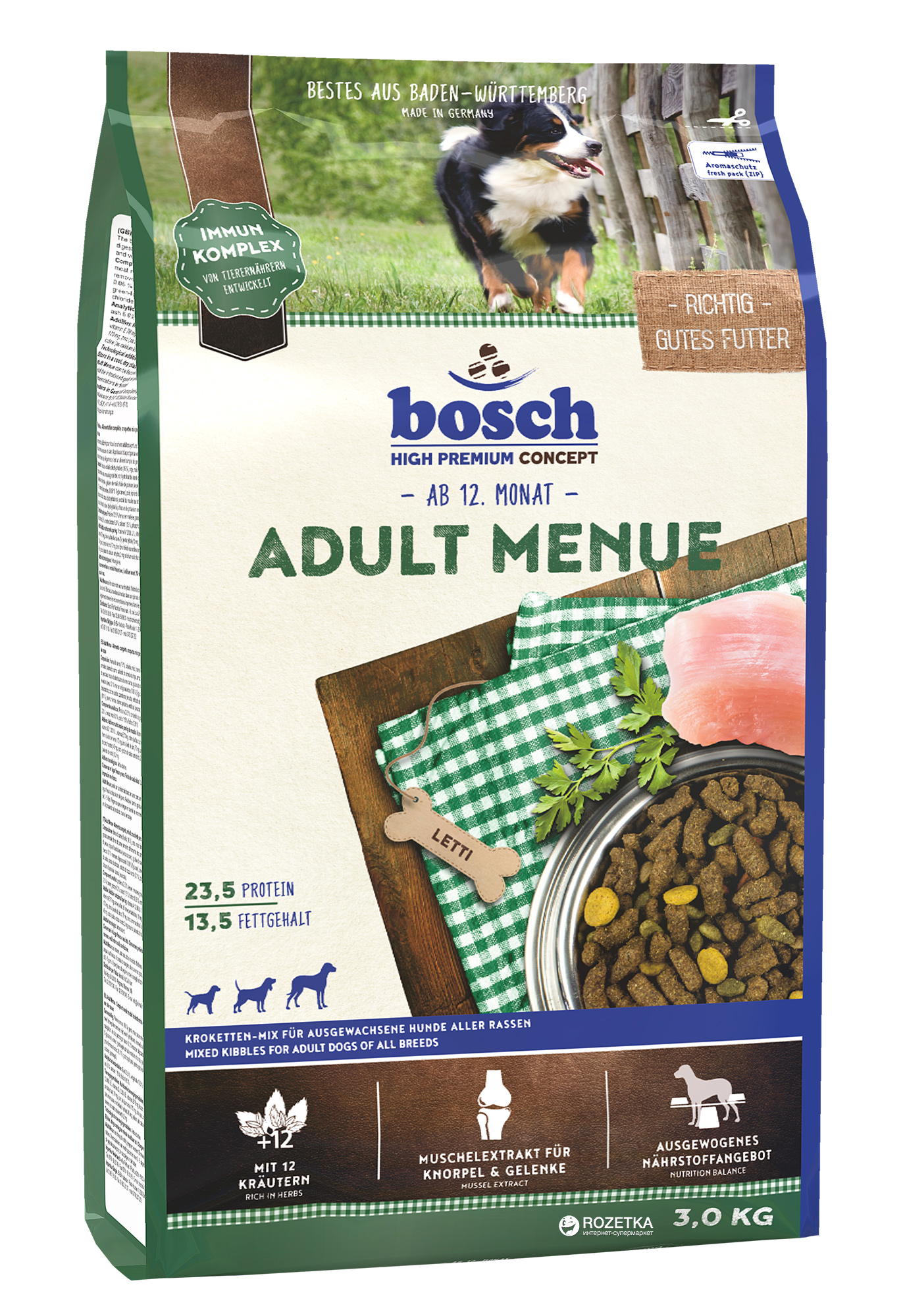 Акция на Сухой корм для собак Bosch 5218003 HPC Adult Menue 3 кг (4015598013642) от Rozetka UA