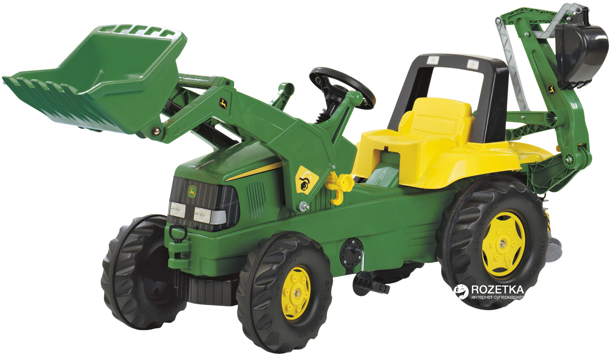 

Веломобиль Rolly Toys Экскаватор RollyJunior John Deere Зелено-желтый (811076)