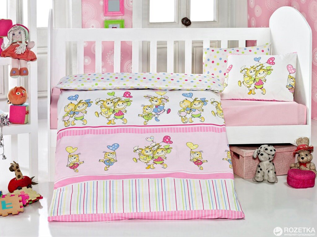 

Комплект постельного белья Eponj Home Ранфорс Pitircik Pembe 100х150