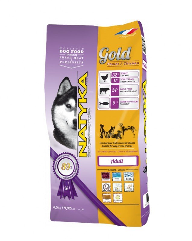 Полувлажный корм для собак Natyka Gold Chiken&Rice Adult 4.5 кг ...