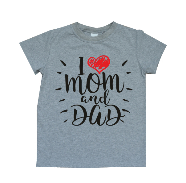 

Футболка Спиногрыз I love mom and dad СПИ070 серый 110 см