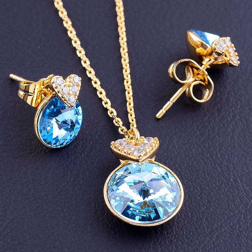 

Подвеска+Серьги 'XUPING' Swarovski 40 см. (позолота 18к) 090290
