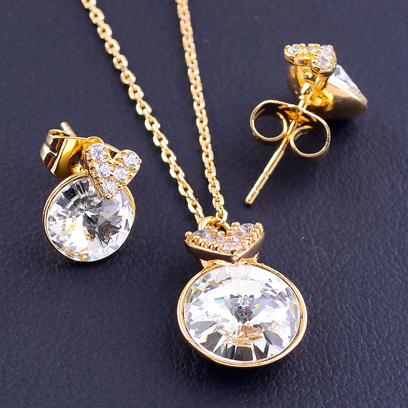 

Подвеска+Серьги 'XUPING' Swarovski 40 см. (позолота 18к) 090292
