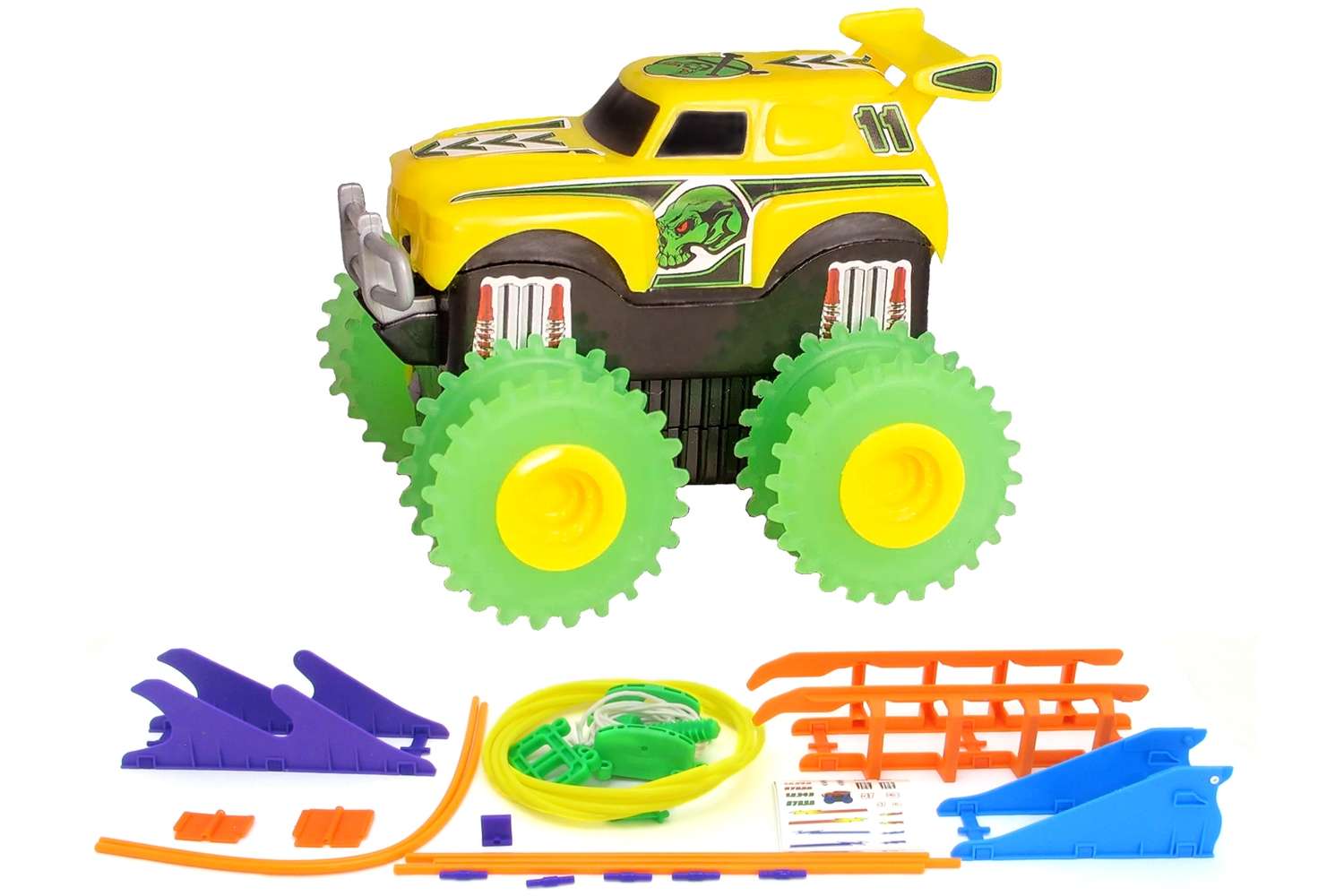 

Машинка на батарейках Trix Trux набор с трассой. желтый - 139990