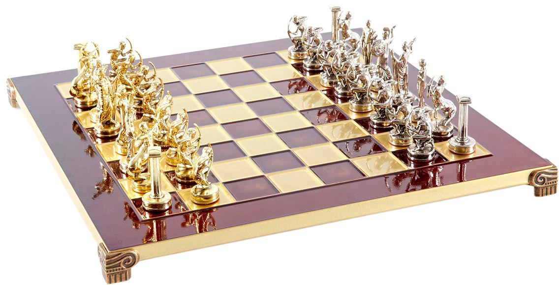 Акція на Шахматы Manopoulos Греческая мифология в деревянном футляре 36х36 см (S5RED) від Rozetka UA