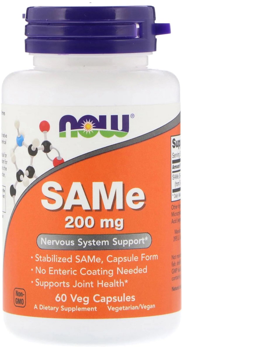 

Аминокислота Now Foods SAM-e 200 мг 60 капсул (733739001276)