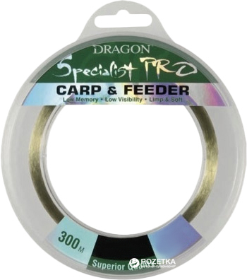 

Леска Dragon Specialist Pro Carp & Feeder 300 м 0.35 мм 14.00 кг (TDC-31-09-135)