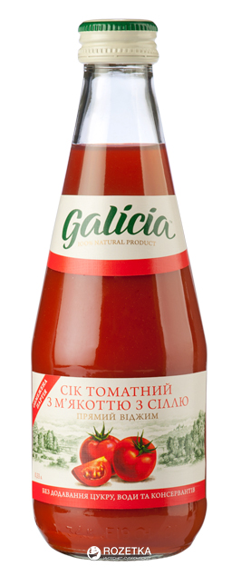 Акція на Упаковка сока Galicia Томатный с мякотью и солью 0.3 л х 12 бутылок (4820151003202_4820209560800) від Rozetka UA
