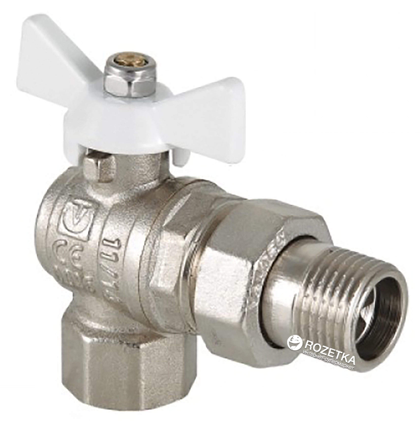 

Кран шаровой VALTEC BASE угловой с полусгоном 3/4" вн-нар белая рукоятка (VT.228.NW.05)