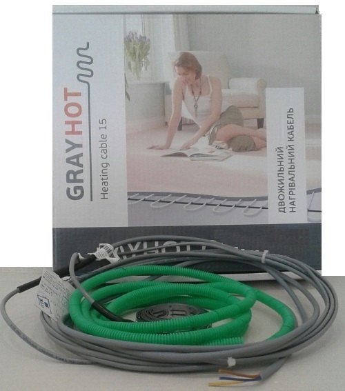 

Теплый пол нагревательный двужильный кабель Gray Hot 71м, 1068Вт.